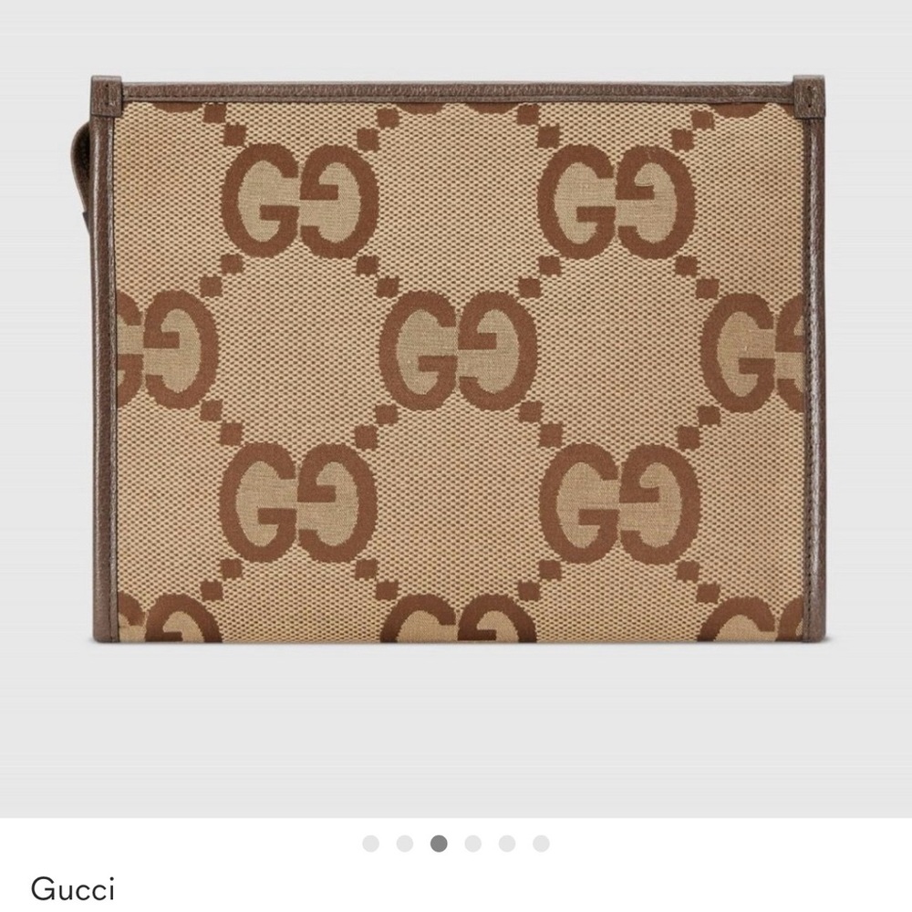 Gucci Beige and Brown GG Canvas Pouch - Picture 7 of 11